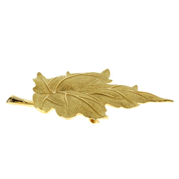 Tiffany Maple Leaf Brooch K18 Yellow Gold for Women - Picture 3 of 6